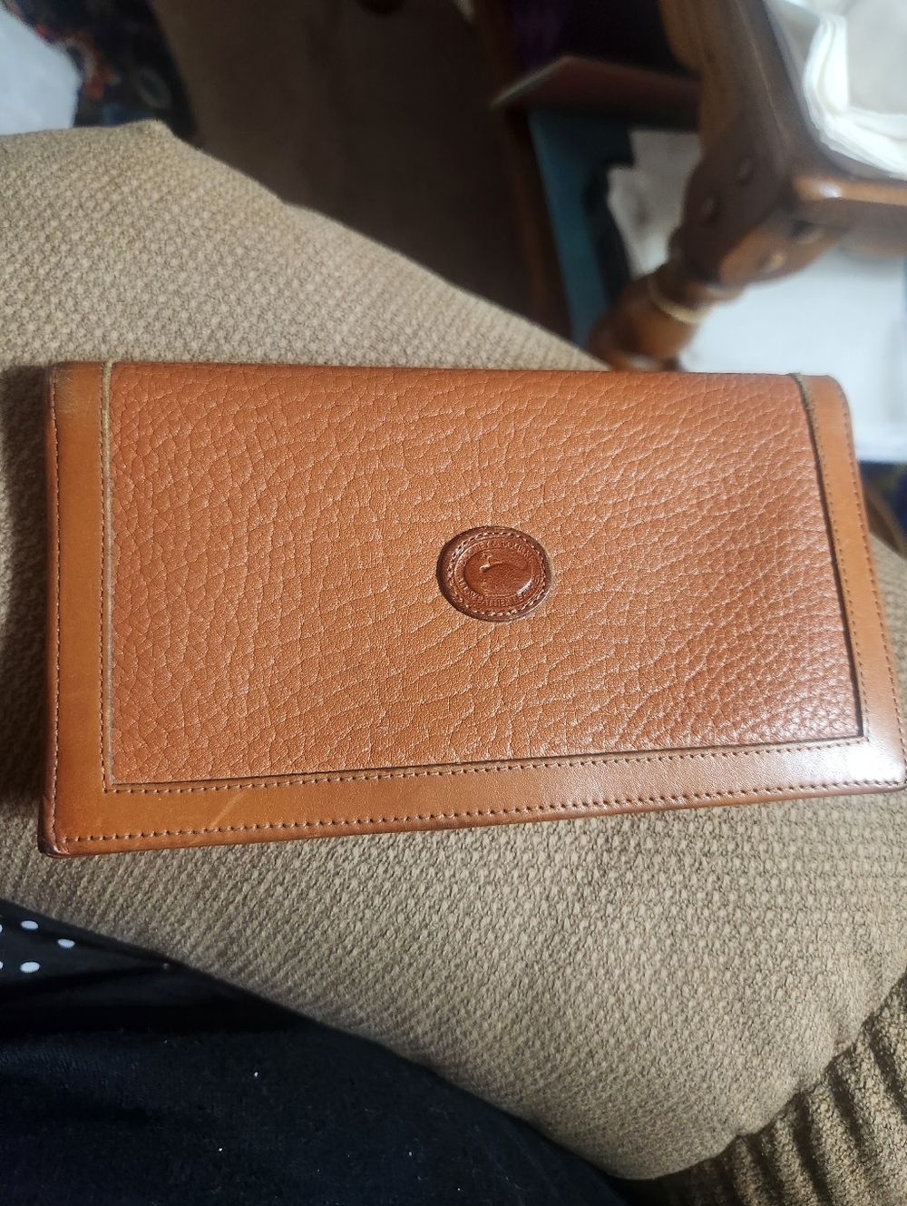 Vintage Dooney & Bourke Leather Checkbook Holder/Travel Document Holder